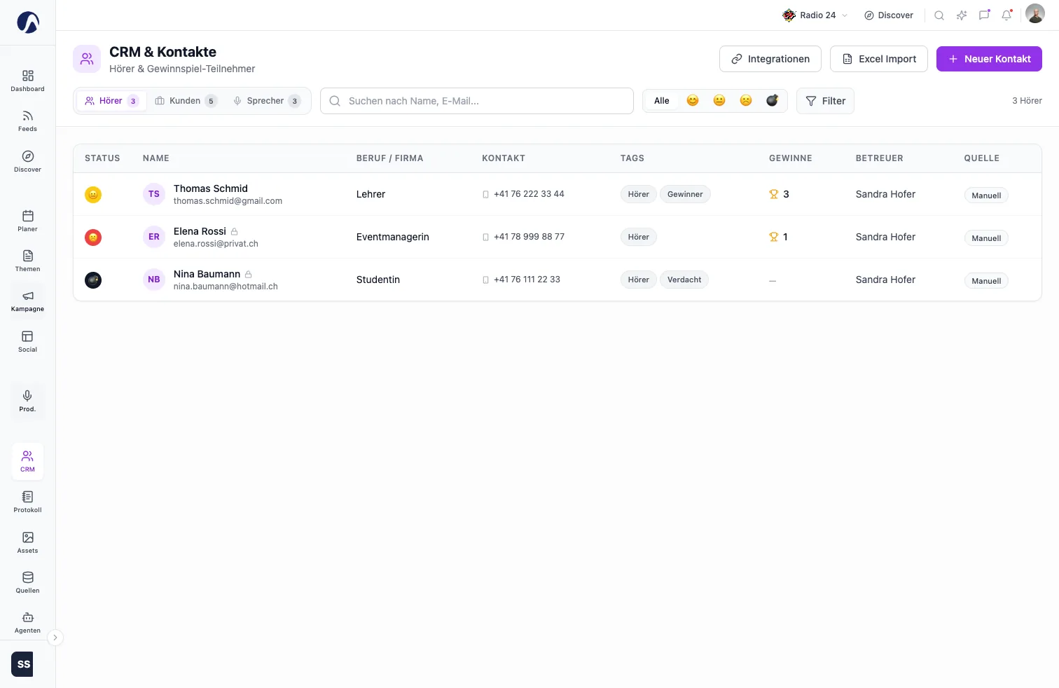 DANEXiS Orchestra – CRM zur Verwaltung von Kontakten und Gesprächspartnern