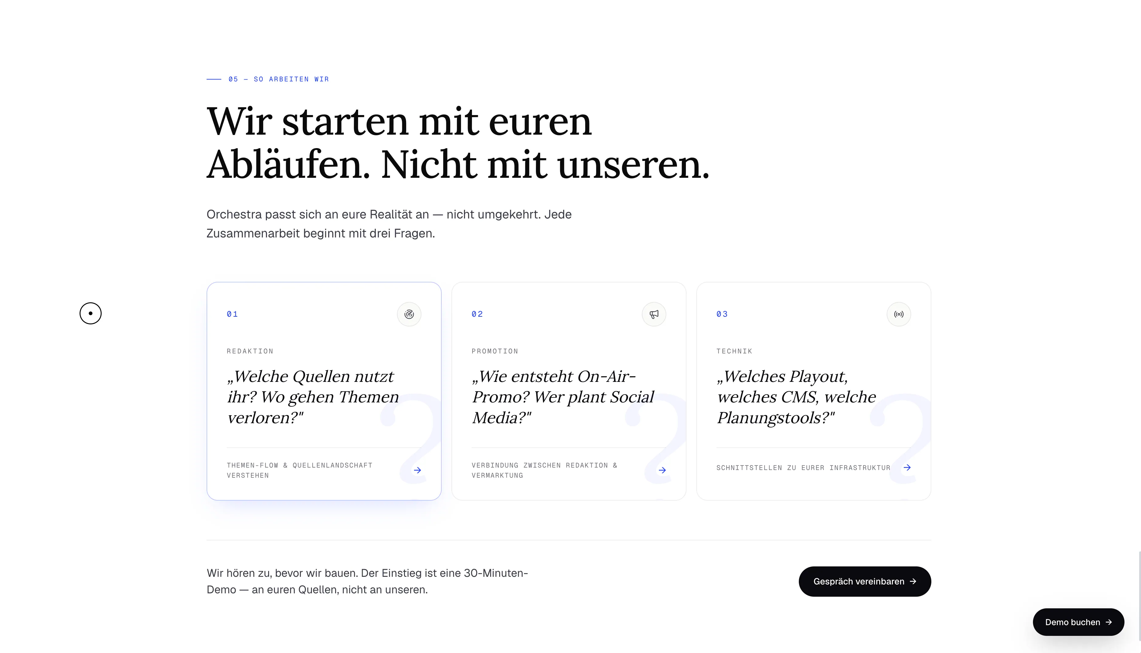 So arbeiten wir: drei Einstiegsfragen zu Redaktion, Promotion und Technik